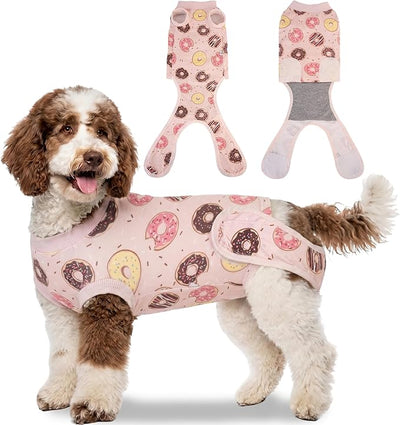 Recovery Suit for Dogs Cats, Dog Surgery Suit for Female Spay Male Neuter | Anti-Licking Dog Cone Alternative Onesie, Dog Surgical Recovery Suit After Abdominal Wounds, Pink, X-Large