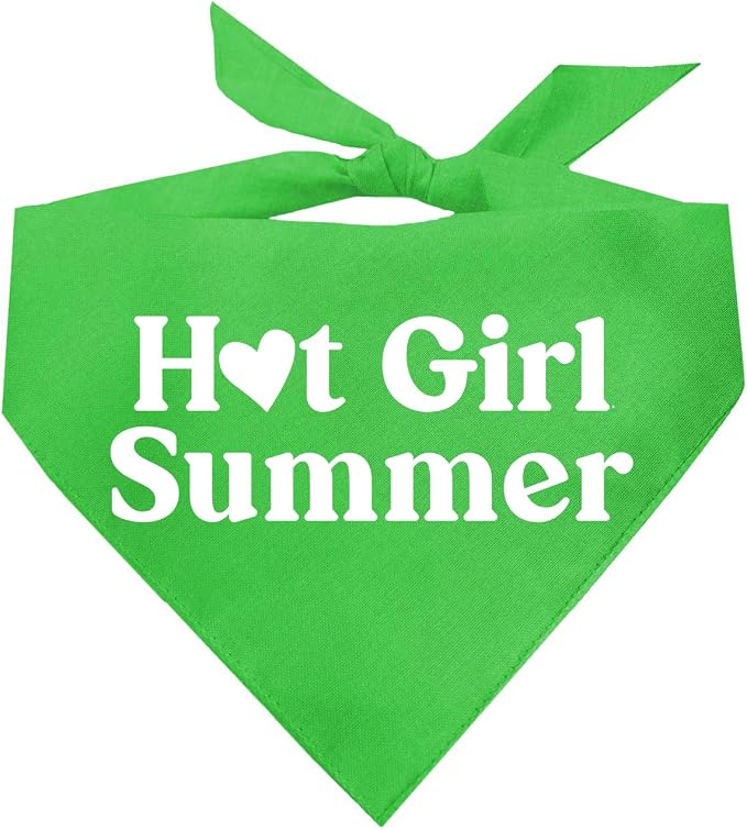 Hot Girl Summer Dog Bandana (Lime Green, OS 310)