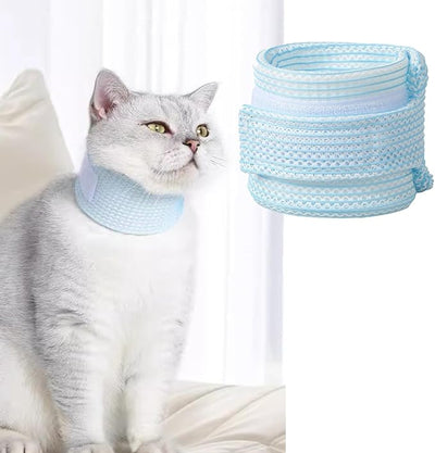 Cat Neck Brace Cover - Breathable Elizabethan Collar for Post-Surgery Recovery Anti-Lick Wound Adjustable Protective Cervical Cone for Small Medium Large Dogs Cats (Neck Girth 14.2-17.7" Depth5.5
