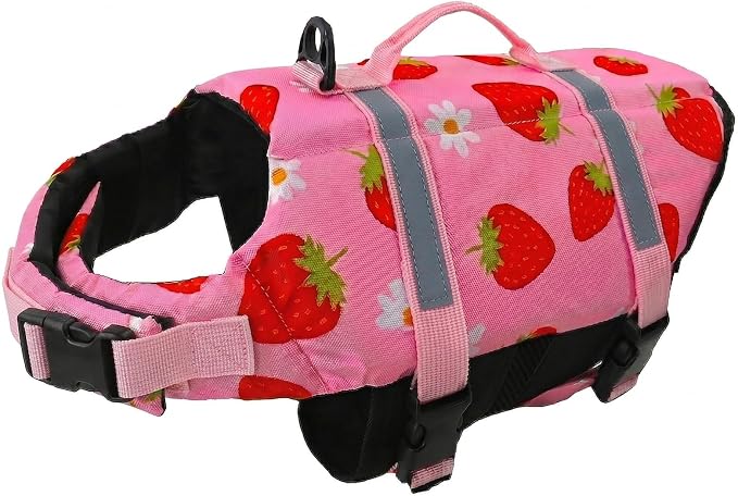 Doglay Dog Life Jacket, Dog Life Vest for Swimming Boating, Adjustable Puppy Life Jacket with Reflective Stripes, Superior Buoyancy Pet Swimming Vest for Small Medium and Large Dogs
