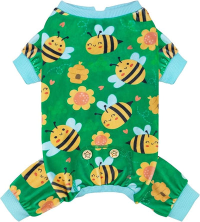 KYEESE Dog Pajamas Comfy Dogs Clothes Little Bee Pets Pjs Stretchy Pets Pjs Soft Pet Onesie Costume Dog Pajamas Small Sized Dogs Velvet Pet Jammies Coat, Large