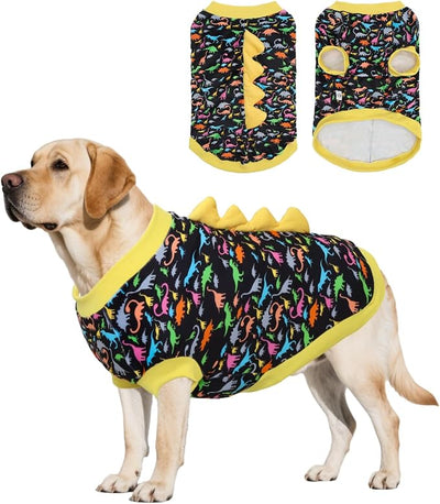 CuteBone Dinosaur Costume Dog Shirt, Stretchy Velvet T-Shirt Clothes for Large Dogs, Soft & Breathable Pet Tee Outfit Pitbull Apparel for Daily Wear, Cozy Pullover Design Big Dog Fashion COSBX01-3XL