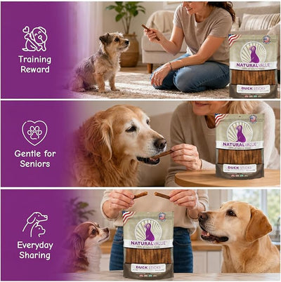 Loving Pets Natural Value All Natural Soft Chew Duck Sticks For Dogs, 14-Ounce