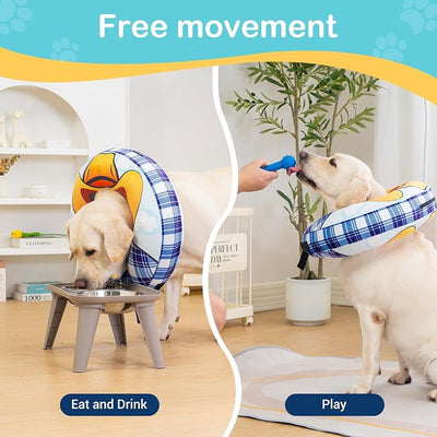 Avont Inflatable Dog Cone Collar After Surgery, Soft Dog Donut Collar to Stop Licking, E Collar Cone Alternative for Small Medium Large Dogs -Cowboy(XL)