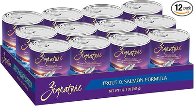 Zignature Trout & Salmon Formula Wet Dog Food 13oz, case of 12