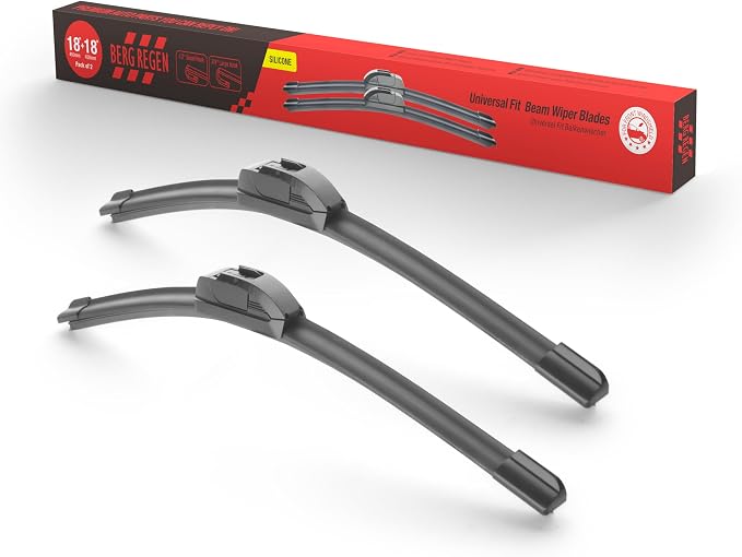 BERG REGEN®18"+18" Silicone Windshield Wiper Blades 2 Pack Replacement for Ford Ranger 2011-99/ Jeep Commander 10-06/ Chevrolet HHR 10-06/ Mazda MX-5 Miata 15-99+More OEM Quality Wiper Blades