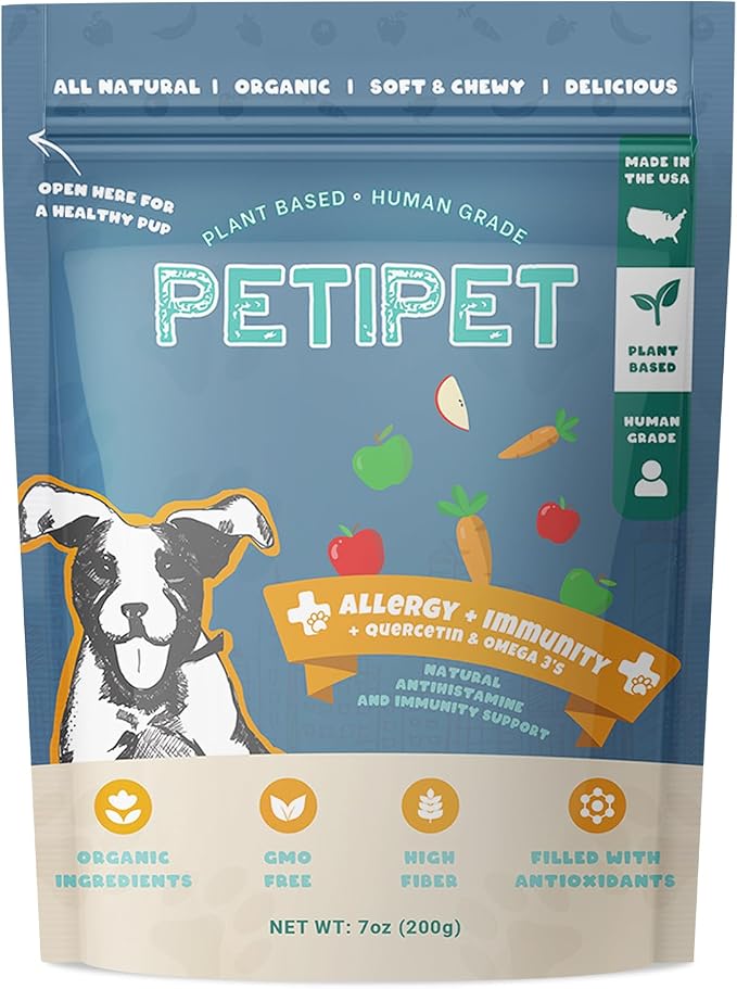 Dog Allergy Relief Soft & Chewy Chews - Quercetin + Omega 3 - Natural Antihistamine for Itching, Paw Licking, Seasonal and Grass Allergies - for Itchy Skin, Hot Spots, Immune Support