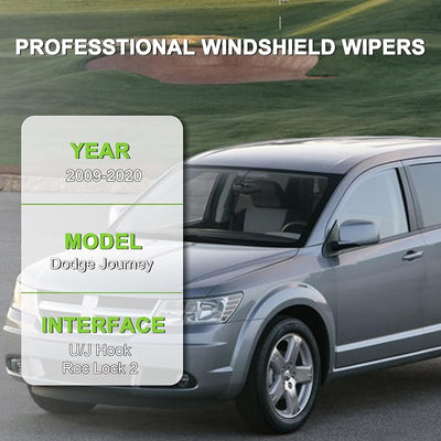 PARRATI® Windshield Wiper Blades for Dodge Journey 2009-2020, 3 Pack | 24/19 Inch Front +12 Inch Rear, OEM Replacement, Ultra Quiet, No Streaks All Weather Wiping