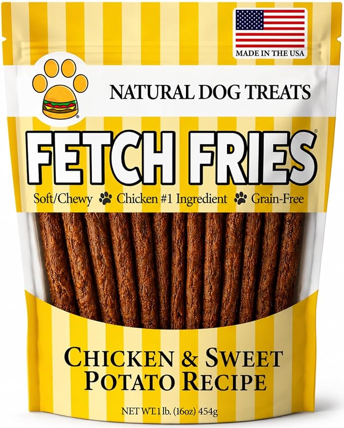 Chicken and Sweet Potato Dog Treats, Soft Chicken Jerky for Small and Large Breeds, Naturally Healthy, Made in The USA (16 oz)