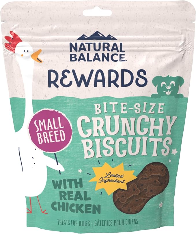 Limited Ingredient Rewards Crunchy Biscuits, Bite-Size Treats for Small-Breed Dogs, Made with Real Chicken, 8 Ounce (Pack of 1)