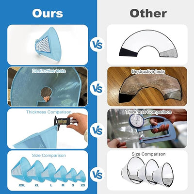 Supet Dog Cone Collar Adjustable After Surgery, Comfortable Pet Recovery Collar & Cone for Large Medium Small Dogs, Elizabethan Dog Neck Collar Plastic Practical