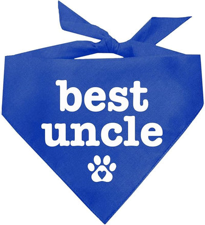 Best Uncle Father's Day, Valentine's Day, Birthday Dog Bandana (Royal, XS 588)