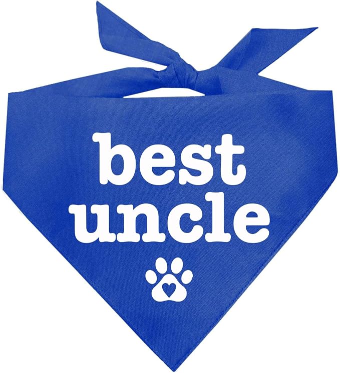 Best Uncle Father's Day, Valentine's Day, Birthday Dog Bandana (Royal, XS 588)