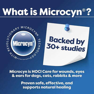 MicrocynAH Wound & Skin Care Hydrogel for Pets, Fast-Acting Antimicrobial Gel for Dogs, Cats & Horses, Clean Wounds & Prevent Infection, No Alcohol, Steroids or Antibiotics, Clinically Tested, 8oz