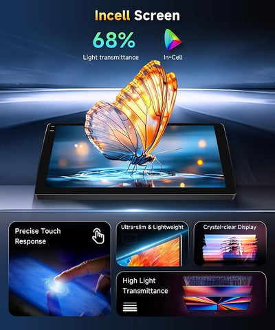 4G+128G Car Radio for Honda Accord 7th 2003-2007 Stereo 10.1 inch in-Cell Screen Full Touchscreen Wireless CarPlay/Android Auto Android 15 Bluetooth DSP FM/RDS GPS WiFi SWC AHD Backup Camera