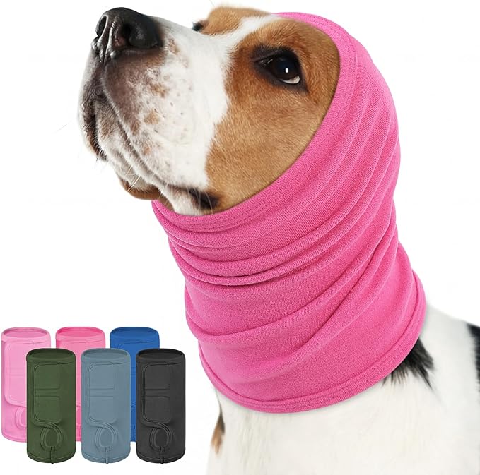 Dog Ear Wraps with Adjustable Hook & Loop, Soft No Shake Ear Wrap for Dogs Hematoma, Breathable Dog Ear Cover for Noise Protecion, Small Doggie Calming Hoodie for Thunder, Firework, Separation
