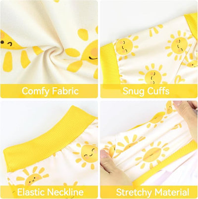 XPUDAC 4 Pack Small Dog Pajamas, Soft Comfy Dog Onesie Pjs, Cute Puppy Clothes Lightweight Pet Outfit Stretchy Pet Clothes for Boy Girl, L