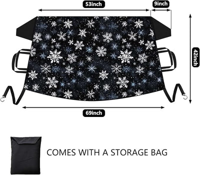 Gven Car Cover Waterproof All Weather Hail Protector Windshield Sun Shade Automotive Exterior Car Accessories Universal Fit for Car, SUV, Truck (Snowflake)