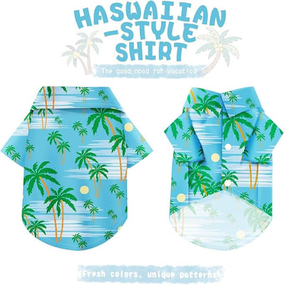Hawaiian Dog Shirt – Lightweight and Breathable Summer T-Shirt with Tropical Prints, Fun Beach Outfit for Small, Medium, and Large Dogs, Perfect for Hot Days and Outdoor Vacation.Tree 3XL
