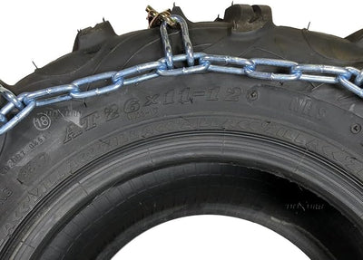 Suitable for ATV UTV | Snow Ice Tire Chains [25x10-12 25x11-12 26x10-12] | Compatible with Most 2010-2024 ATV/UTV Models | Size: 14.17" Wide x 56" Long | Universal Fitment