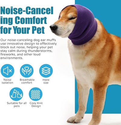 Dog Calming Hoodie Ear Muffs Noise Protection, Dog Hoodie Hematoma Ear Wrap, Ear Covers for Bath, Thunderstorms