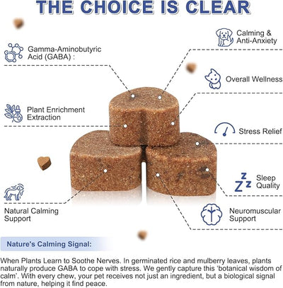 PETNANNY Calming Chews for Dogs with GABA, Calming Bites for Dog Anxiety Relief, Natural Calming Supplement Calming Treats for Pets, Support Relaxation & Composure, Chicken Flavor, 140 Chews