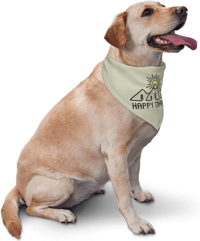 Happy Camper Summer Dog Bandana，Adorable Puppy Accessory for The avid Camper ，Pet Neckerchief for Pets Daily Wear Photo Prop Party Supplies,Funny Cute Dog Bandana (Light Green)