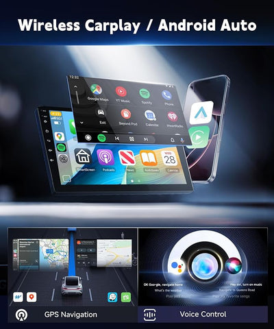 【4G+64G】 for Honda Pilot 2006 2007 2008 Android Car Radio Stereo with Wireless CarPlay Android Auto,9 inch IPS Touchscreen Car Stereo Bluetooth5.0, GPS, 5G WiFi, SWC,59UI,32EQ DSP + HD Backup Camera