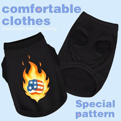 Discover Cozy Cotton Canine Wear: Soft, Lightweight, and Breathable Dog Shirt Vest, Keeping Your Furry Friend Warm and Comfy! Fist Flag 2XL
