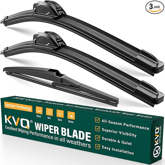 Windshield Wiper Blades Replacement for Jeep Grand Cherokee 2011-2013 Dodge Durango 2011-2023,Original Equipment Replacement Front Rear Wiper Blade Set - 22" 21" 12" (Set of 3)