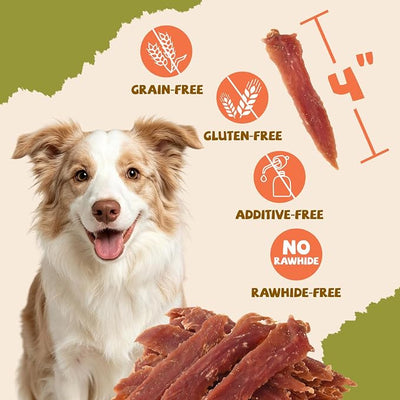 Duck Jerky Dog Treats, Tender Duck Breast Only, High-Protein & Low-Fat, Easily Digestible & Rawhide-Free, Healthy Skin & Shiny Coat, Reward & Training Treats for All Life Stages Dogs, 10.6 oz
