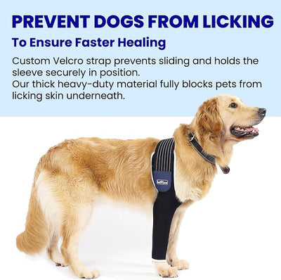 Dog Leg Sleeve for Front Leg | Prevent Licking Ensure Faster Recovery, Cone Alternative, Breathable Material, Stretchy Elastic Band, For Hot Spots, Wounds