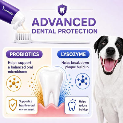 Natural Coconut Oil Dog & Cat Toothpaste, Safe to Swallow, 3.52oz | Gentle Cleaning, Non-foaming Daily Care with Hydrated Silica, Probiotics, Vitamin B, Daily Comfort.