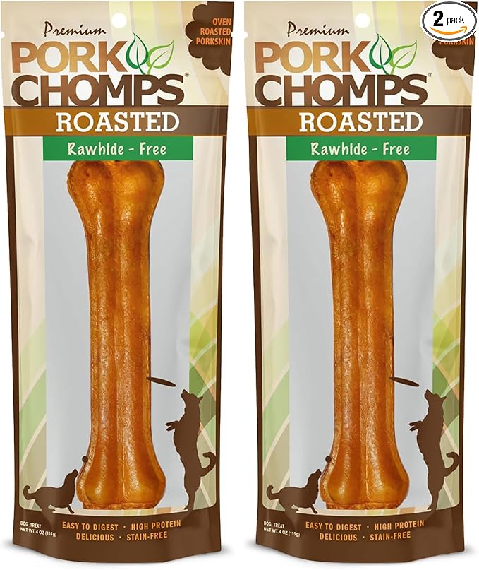 Roasted Pressed Pork Skin Dog Chew, 7-inch Bone, 1 Count (Pack of 2)