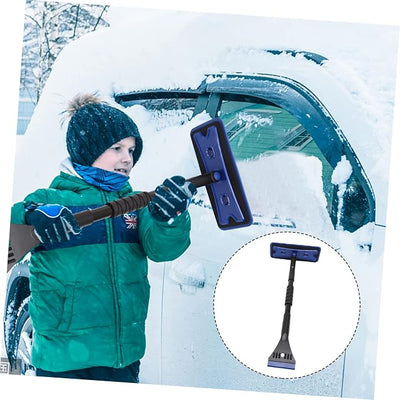 VANZACK Extendable Car Snow Scraper EVA Foam Brush Sturdy Winter Windshield Ice Remover Tool for Trucks and Cars Compact Snow Broom for Easy Storage
