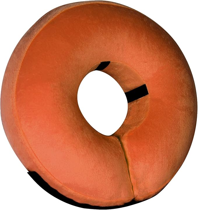 Inflatable Dog Cone Collar-Soft Protective Cone for Surgery, Donut Collar for Large, Medium, Small Dogs and Cats (Orange, Small)