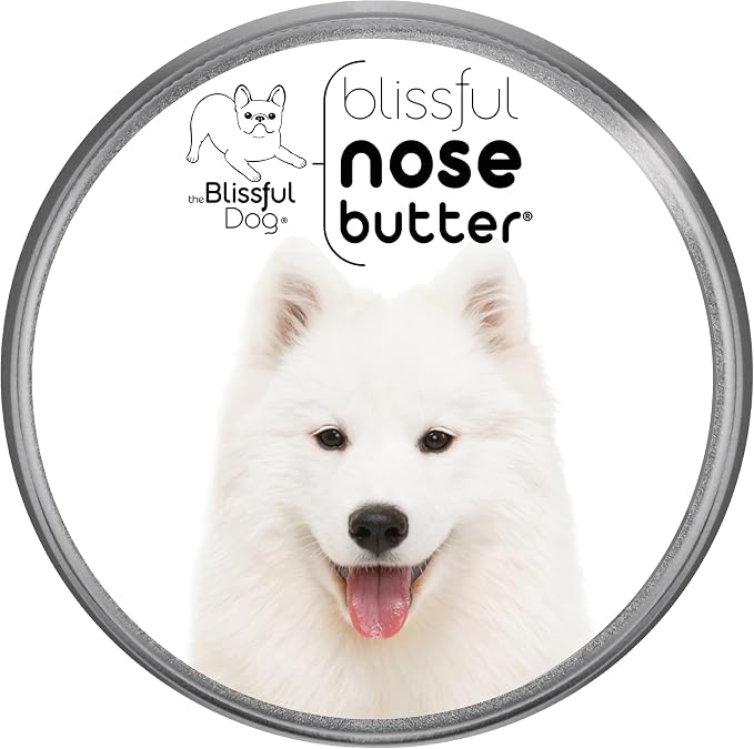 Samoyed Nose Butter for Dry, Cracked Skin, Lick-Safe Dog Nose Balm with Moisturizing Shea Butter, Almond, Olive, and Essential Oils, Pet Supplies, Uncented, 8 oz.