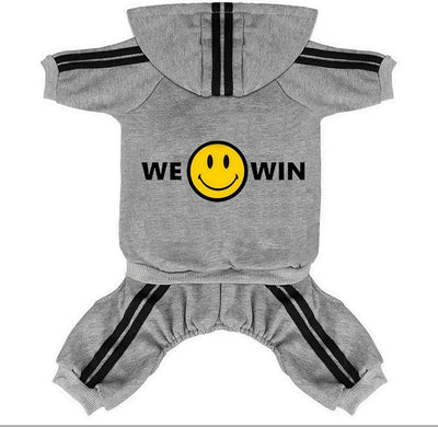 Weowin Pet Outfit - Cute Dog Hoodies Sweatshirt Tracksuit Clothes Jumpsuit Pajamas 4-Legs Grey for Puppy Small Medium Large Giant Dogs Girl or Boy (X-Large)