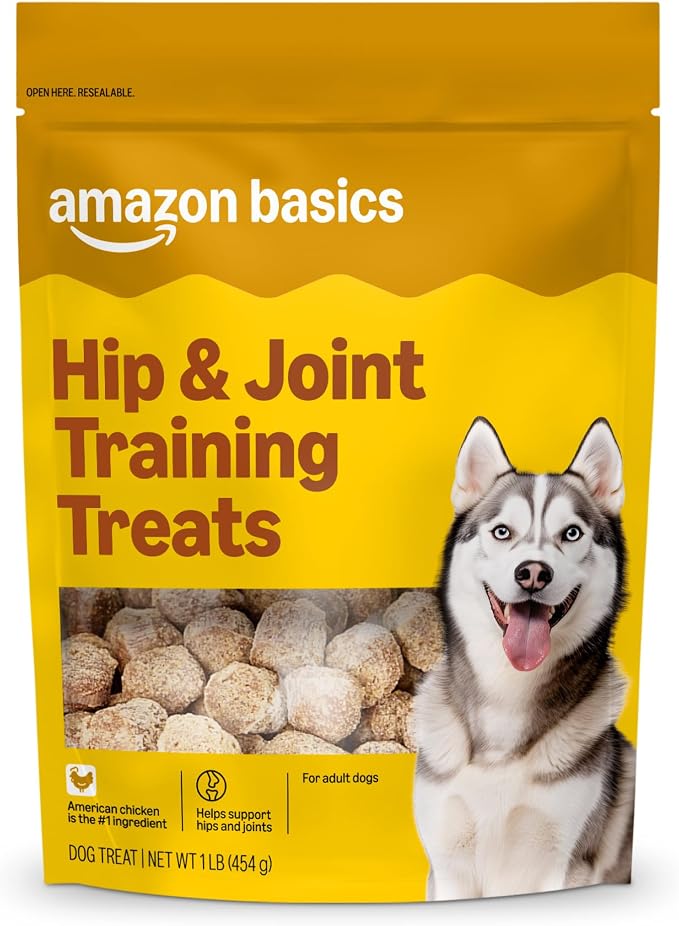 Amazon Basics Chicken Flavor Hip & Joint Training Treats for Dogs, 1 lb. Bag (16 oz) (Previously Wag)