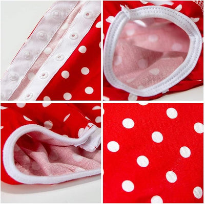 Dog’s Recovery Suit Post Surgery Shirt for Puppy, Wound Protective Clothes for Little Animals(red spot-s)