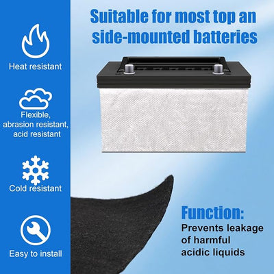 40"x7" Car Battery Insulation Kit, 3mm Thick Heat-Resistant Blanket Thermal Heat Shield Wrap Cover Sleeve for Automotive Vehicle Truck RV Batteries in Extreme Cold Weather Cuttable Easy Install