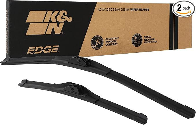 K&N EDGE Windshield Wipers: All Weather Performance, Superior Wiper Blades to Windshield Contact, Streak-Free Wipe Technology: 28 Inch + 17 Inch Wiper Blades (Pack of 2)