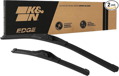 K&N EDGE Windshield Wipers: All Weather Performance, Superior Wiper Blades to Windshield Contact, Streak-Free Wipe Technology: 28 Inch + 17 Inch Wiper Blades (Pack of 2)