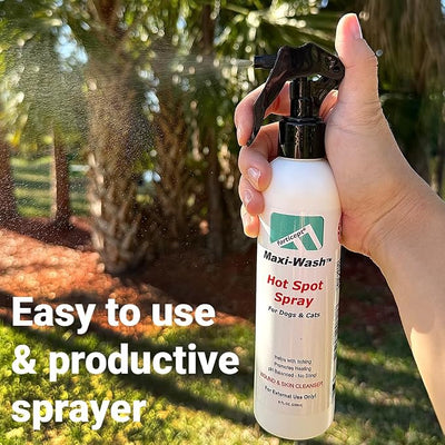 Forticept Maxi-Wash Hot Spot Cleansing Spray Treatment, Wound Care & Itch Relief Spray for Dogs and Cats. Relives Scratching, Rashes, Sores, Itchy Skin and Paw Licking 8 oz