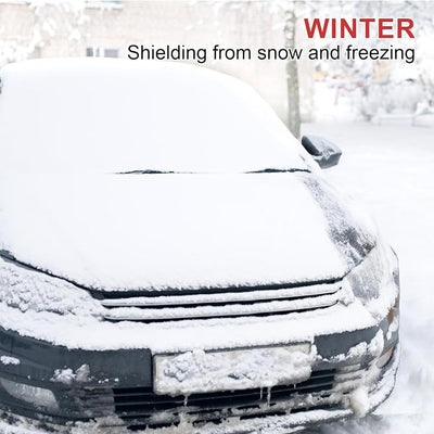 Semi Car Cover with Magnets, Instant Windshield Protector for Snow Sun & Frost, Essential 4-Season Auto Accessory for Outdoor Vehicles