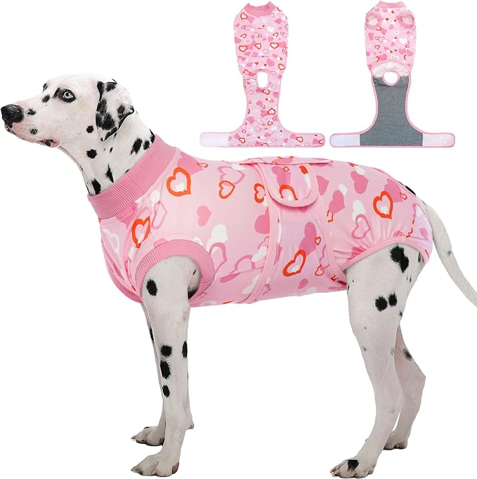 Dog Surgery Recovery Suit, Valentine's Day Doggie Surgical Shirt for Female Male Dogs, Pet Onesies for Small Medium LargeDogs