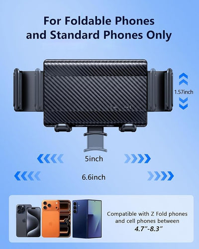 Z Fold 7 Car Mount, Car Vent Phone Holder for Foldable Phones | More Effortless & Secure Clamping, Convenient to Charge, Air Vent No Blockage, Compatible for Z Fold Pixel Fold iPhone