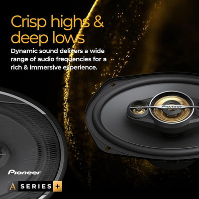 Pioneer A-Series PlusTS-A6901C 6” x 9” 2-Way Speakers (Pair) – 450W Max, Crisp Highs + Clear Vocals, Enhanced Bass, Ideal Factory Upgrade, Installation Adaptors Included