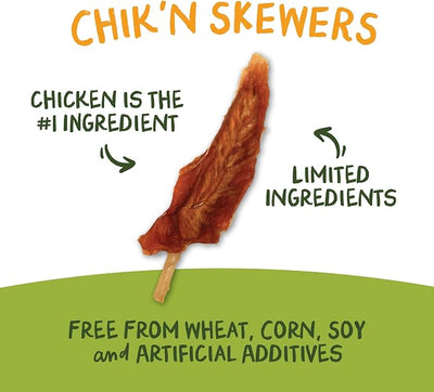 Pet 'n Shape Chik 'n Skewers - Chicken Wrapped Rawhide - All Natural Dog Treats, Chicken, 8 Oz, 10808