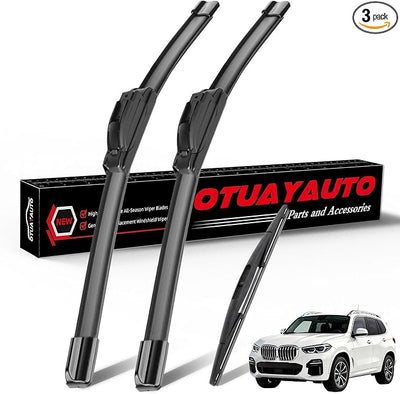 OTUAYAUTO Windshield Wiper Blades Replacement for BMW X5 2014-2018 | All-Weather Performance No Trace Front and Rear Wipers U/JHook 24"+20"+12" (Pack of 3)